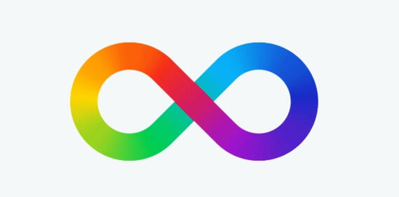 Infinity Symbol Rainbow infinity symbol on white background